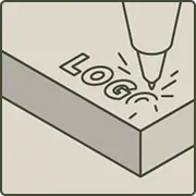 Ejemplo de grabado láser personalizado de logotipo en madera